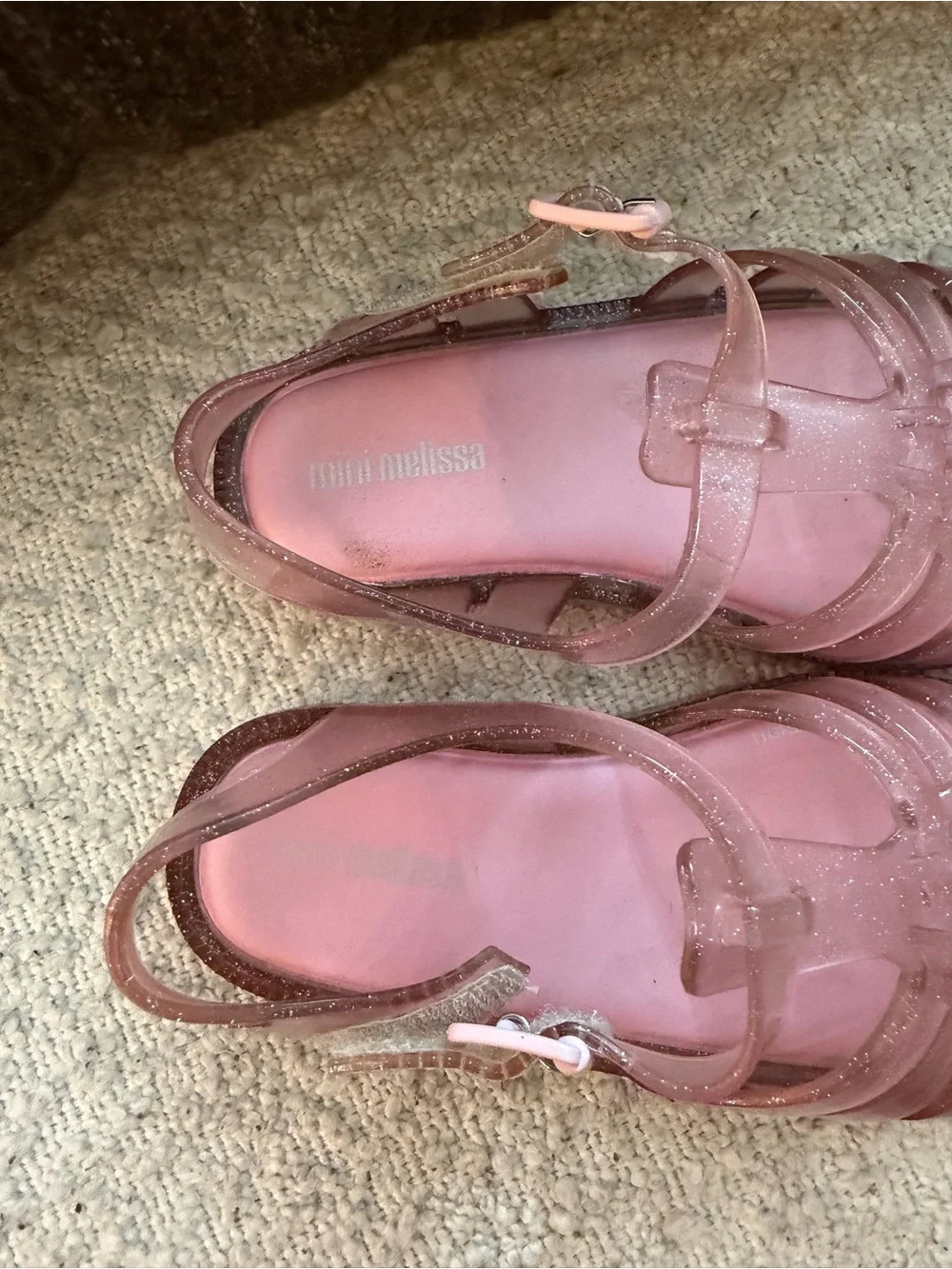 Mini Melissa Pink Glitter Jelly Sandals | Toddler Size 8  Worn Once